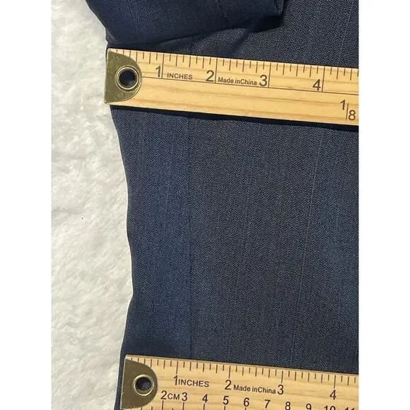 Vintage Stafford 42L Navy Blue Subtle Red Stripe Blazer Sport Jacket Denim Look